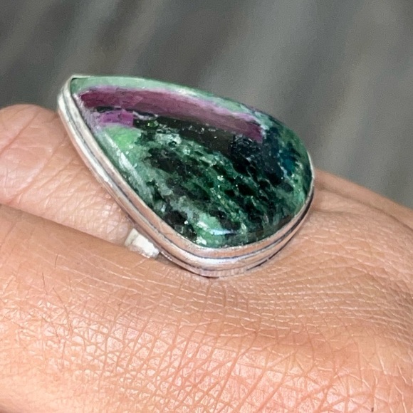 Anyolite Ruby Zoisite Ring Size 7 3/4 - Picture 9 of 16